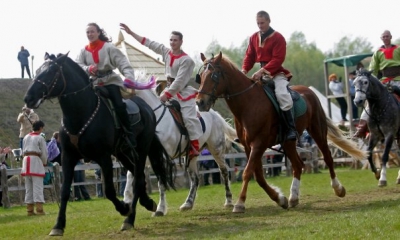 Виступ каскадерів з кіньми, фестиваль кінних трюків